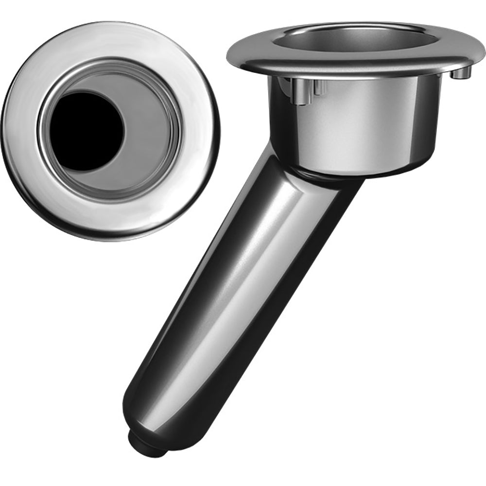 Mate Series Elite Screwless Stainless Steel 30° Rod & Cup Holder - Drain - Round Top - C1030DS - CW72507 - Avanquil