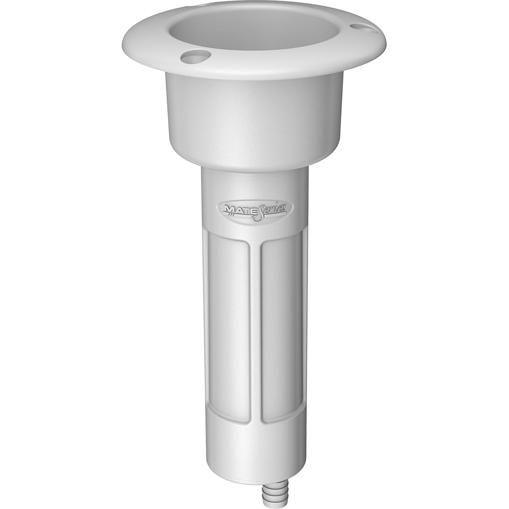 Mate Series Plastic 0° Rod & Cup Holder - Drain - Round Top - White - P1000DW - CW72521 - Avanquil