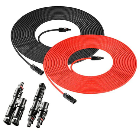 Rich Solar 10 Gauge 50 Feet Solar Extension Cable and Parallel Connectors - RS-50102-T2 - Avanquil