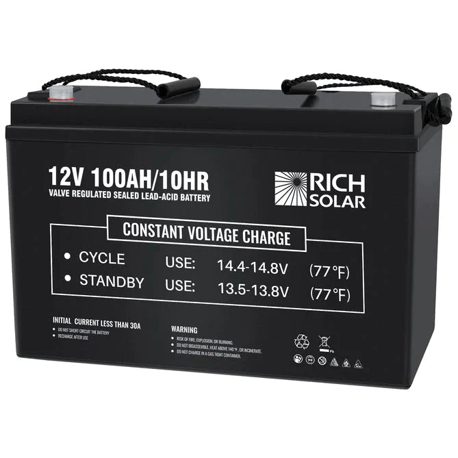 Rich Solar 12V 100Ah Deep Cycle AGM Battery - RS-AGM12100 - Avanquil