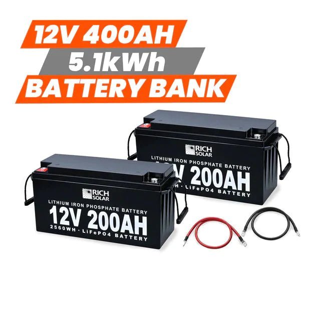 Rich Solar 12V - 400AH - 5.1kWh Lithium Battery Bank - RS-12V - 400AH - 5.1kWh Lithium Battery Bank - Avanquil