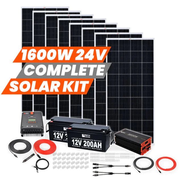 Rich Solar 1600 Watt 24V Complete Solar Kit - RS-CK1600 - Avanquil