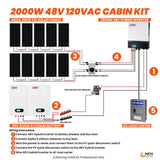 Rich Solar 2000W 48V Solar - 10kWh Capacity - 120VAC Cabin Kit - RS-2000W 48V 120VAC Cabin Kit - Avanquil