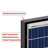Rich Solar Mega 100 Watt Poly Solar Panel Black Frame - RS-P100B - Avanquil