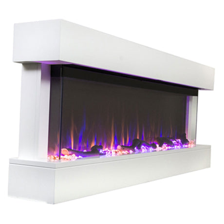 Touchstone Chesmont White 50" 80033 Wall Mount 3-Sided Smart Electric Fireplace (Alexa/Google Compatible) - TS-80033 - Avanquil
