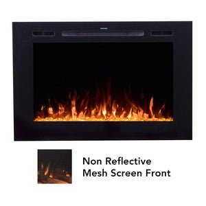Touchstone Forte Steel Mesh Screen Non Reflective 80048 40" Recessed Electric Fireplace - TS-80048 - Avanquil