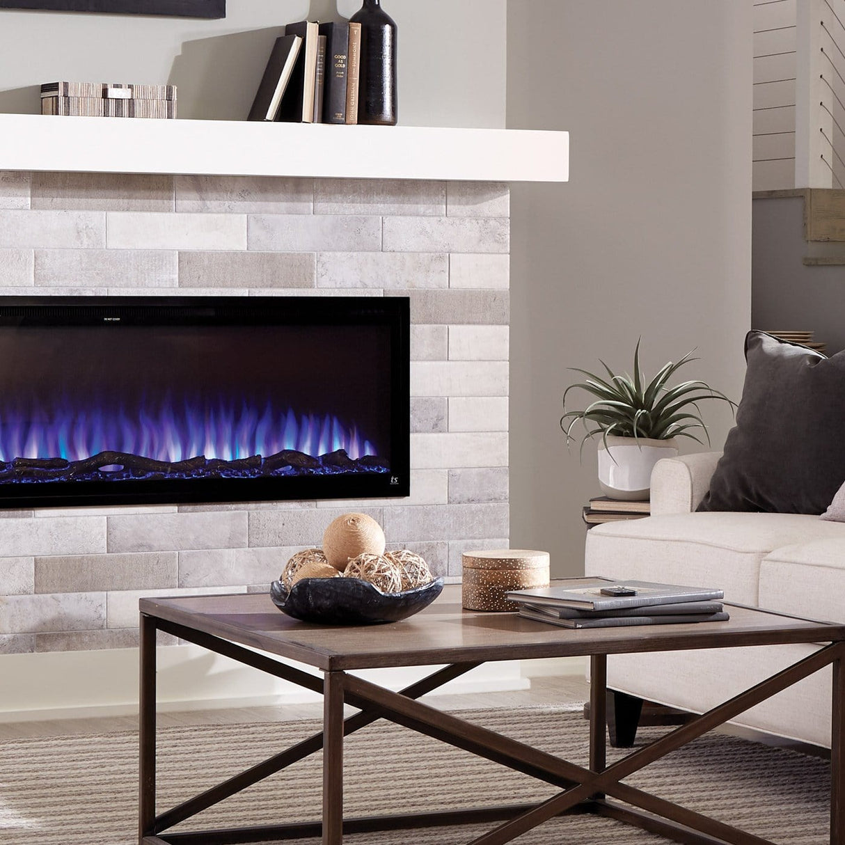 Touchstone Sideline Elite Smart 80036 50" WiFi-Enabled Recessed Electric Fireplace (Alexa/Google Compatible) - TS-80036 - Avanquil