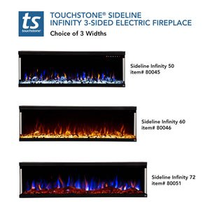 Touchstone Sideline Infinity 3 Sided 60" WiFi Enabled Smart Recessed Electric Fireplace 80046 (Alexa/Google Compatible) - TS-80046 - Avanquil